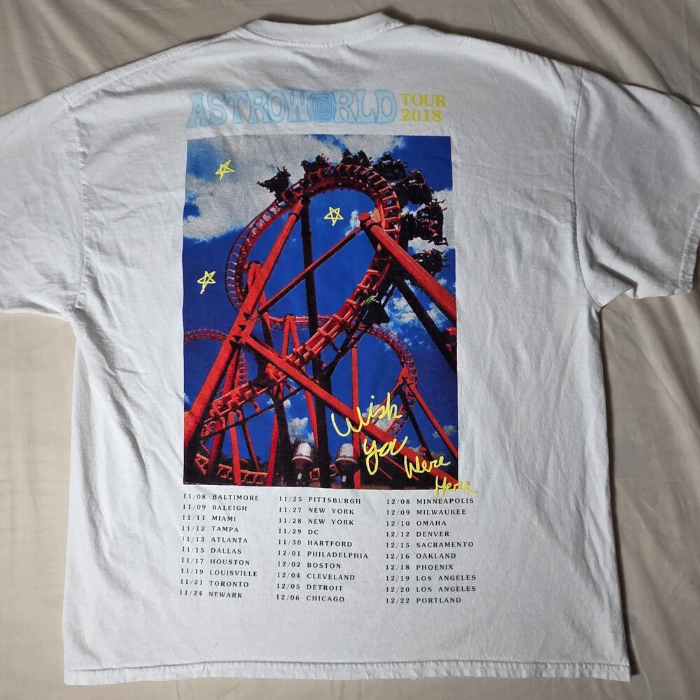 Travis Scott Astroworld Tour 2018 T-Shirt - Wish You Were Here - Size XXL